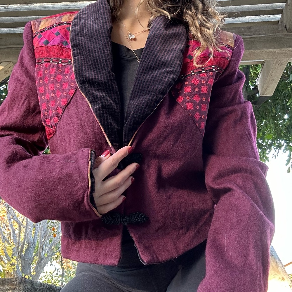 VINTAGE 80s Canvasbacks Lutton & Horsfield Artsy Crop Jacket